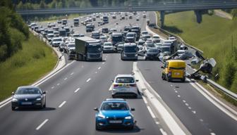 Autobahnsperrung am Abend nach Crash auf A995: Trümmerfeld und Hubschrauber im Einsatz